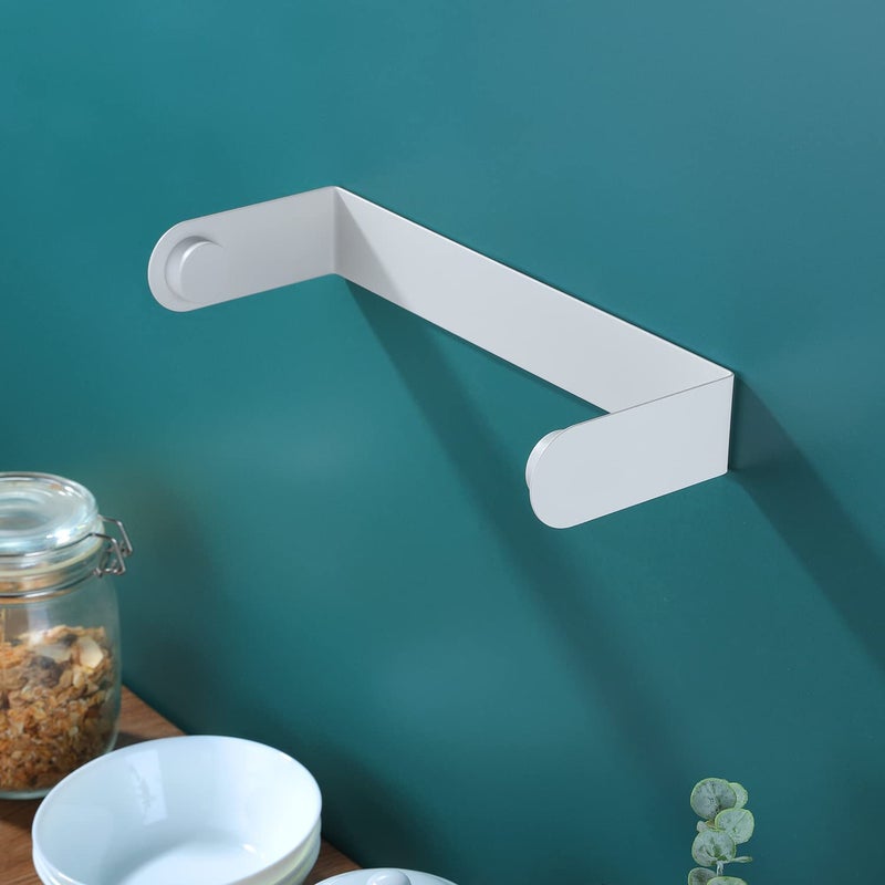 ZUNTO Paper Towel Holder Under Cabinet - Paper Towel Rack for Kitchen  Adhesive Paper Towel Holder SUS304 Stainless Steel(White) - Image 4